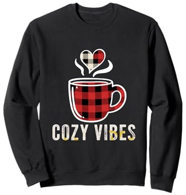 Cozy Vibes Buffalo Plaid Coffee Lover Warmes Getränk Sweatshirt