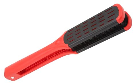 Hamwesh V-förmiger Haarglättungskamm, Hitzebeständige Antistatische Klemm-Haarglätterbürste, Hohle Entlüftungs-Föhnbürste mit Ergonomischem ABS-Griff für Schnelles Haartrocknen zu Hause (Rot)
