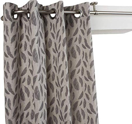 InCasa Gardinenstange Winkel, Ø 20 mm, ohne Ringe Länge: 180 cm, gebürsteter Edelstahl mit der Decke Halterung – komplett