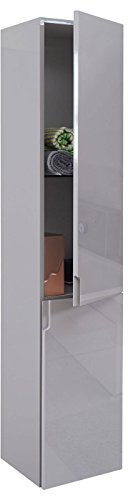 Mendler Hängeschrank HWC-B19, Midischrank Hochschrank Badezimmer Badmöbel, Hochglanz 150x30cm - grau
