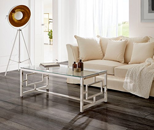 DUGARHOME - Mesas de Centro Modernas - Mesa Acero/Cristal (120x60)