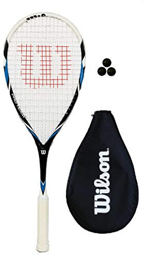 Wilson Pro Team Squashschläger (1 oder 2 Schlägeroptionen), blau, 1 x Racket + 3 Squash Balls