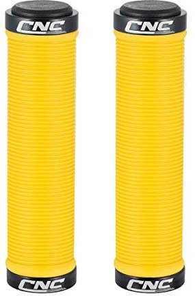 EASTERN POWER Puños para Bicicleta de Montaña, BMX, MTB y Plegable - Antideslizantes de Caucho con Doble Bloqueo - Amarillo