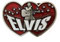 Offiziell lizenzierte Elvis Presley Double Heart Gürtelschnalle – Dunkelrot, dunkelrot, Einheitsgröße