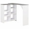 vidaXL Bartisch mit abnehmbarem Ablage, Weiß, 138 x 39 x 110 cm