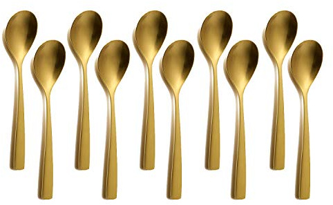 10er SET COMAS 6101 Mokkalöffel BARCELONA GOLD Edelstahl 18/10 / PVD-Beschichtung/Gold-Finish