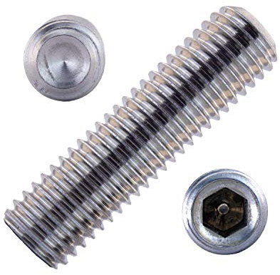 Gewindestifte mit Innensechskant u. Ringschneide M8x10 mm aus Edelstahl A2 (100 Stück) | DIN 916 - Madenschrauben - Wurmschrauben von MESAROS®