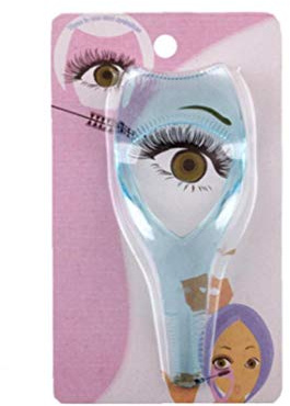 1pcs 3 in 1 Eyelashes Tools Mascara Shield Applicator Guard Eyelash Guide for Makeup Clear Plastic Eyelash Card (blue)