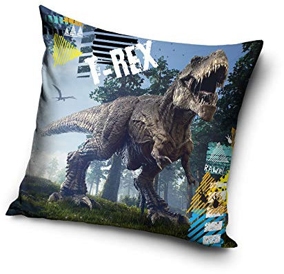 Une T-Rex Dinos Dinosaurier Kissenhülle Kissenbezug 40x40 cm (TREX 203003)