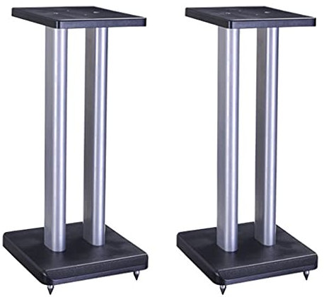 Feet Bookshelf Speaker Tripod Theater Fever Card Package, Professional Speaker Stand, Surround Stand, Audio Rack (Color : Silver, Size : 30 * 30 * 75cm)