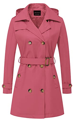 CREATMO US Damen Windbreaker Leichte, wasserdichte, lange Softshell-Jacke (1er Pack)