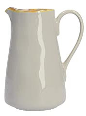 Rose & Tulipani, Brocca Piccola di Colore Grigio Perla in Ceramica con Bordo Dorato, Linea Concerto, Capienza 600ml