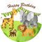 Essbarer Tortenaufleger Safari, Zoo, Dschungelparty // Kuchendekoration Zoo, Tiere // 20cm (Zuckerpapier)