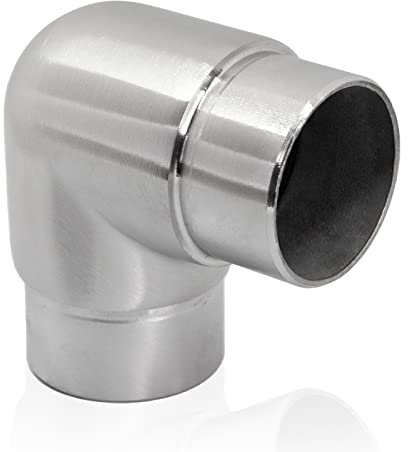 PRIOstahl Rundbogen Rohrbogen Rohrverbinder Steckfitting Eckverbinder Rund 90 Grad - 1 Stück Ø 42,4 mm für Rundrohre Rohr Handlauf Verbindung zum Stecken Geländerbau Rostfrei aus Edelstahl V2A