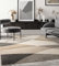 the carpet Pearl Moderner Dichter Kurzflor Wohnzimmer Schlafzimmer Teppich, Konturenschnitt, Geometrische Muster, Wellenmuster, Beige, 140 x 200 cm