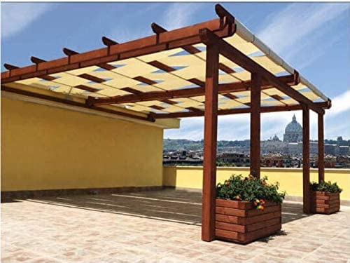TENDAGGIMANIA Bandas de PVC de 650 gr/m2 para Cobertura de Estructura, Pergola - Medida 75 cm x 500 cm - Color Crema 264