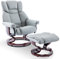 Blisswood Recliner Chair With Footstool, Swivel Recliner Sofa Chair Armchair Lounge 135° Reclining High Back Ergonomic Couch Bed Upto 160kg Weight Capacity With Tilting Lock For Living Room