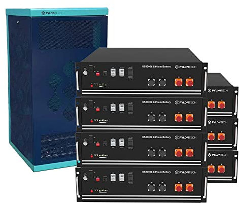 Pylontech Lot de 7 batteries LiFePO4 US3000C 24,5 kWh avec armoire à piles