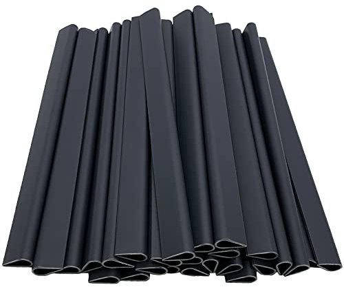Meision Lot de 50 clips de fixation pour brise-vue I Bandes brise-vue en PVC pour panneaux double fil I Rails clipsables pour bandes brise-vue I Clôture pour jardin Anthracite