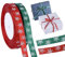 Weihnachten Geschenkband Schleifenband, 50 Meter Satinband Stoffband Weihnachts Bänder zum Geschenk Verpackung, 10mm Breit Dekoband für Hochzeit Weihnachten Basteln Deko Weihnachtsdeko (Grün, Rot)