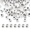 BEEFLYING 20 Pezzi Perline in Silicone con Lettere cubiche Bianche Perline alfabetiche a Dadi Quadrati da 12 mm Perline distanziatrici iniziali a Foro Largo per Gioielli Portachiavi Fare (Lettera O)