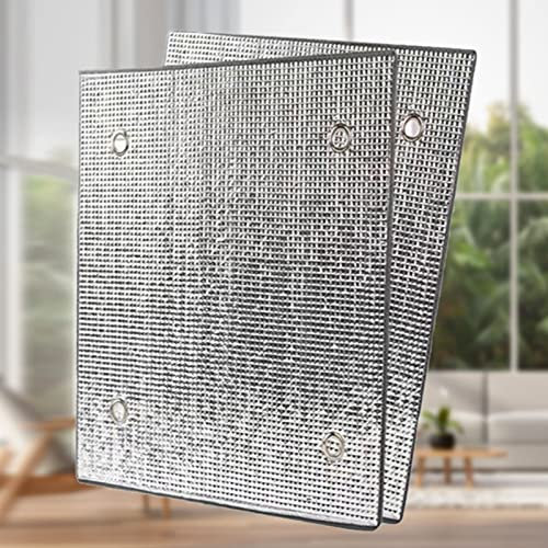 UV-Schutz Sonnenschutzfolie Fenster Innen oder Außen,Aluminiumfolie Fensterfolie Isolierfolie,Sichtschutzfolie mit Saugnapf,Aluminisierte Reflexionsfolie,für Zuhause und Büro (50x50cm/20''x20'')