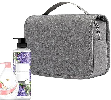 Shower Bag | Travel Bag Toiletry Organizer Water Resistant, Bathroom Organizers for Toothpaste, Makeup Remover, Wet Wipes, Facial Cleansers, Brushes Flavas, grey, 1