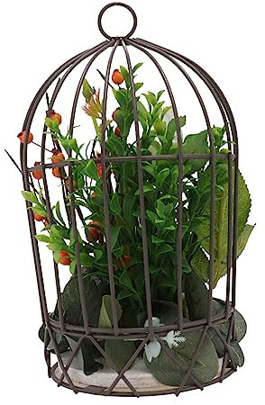 IMIKEYA 1stk Blumen Ständer Kerzenhalter Herzstück des Vogelkäfigs Vogelkäfig Mit Kunstblume Vogelkäfig Für Pflanzen Hängende Käfigdekoration Heim Süßigkeiten Box Weiß Hochzeit Planke