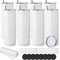 8 Pack 20oz Sublimation Tumblers Bulk, Blank Straight Skinny Tumbler with Lids and Straw, Double Wall Insulated Tumbler Cups for Mug Heat Press Sublimation Transfer