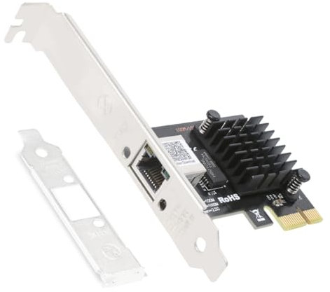 QSFPTEK 2.5Gbase-T Realtek RTL8125B Network Card (1 Port), 2.5 Gigabit Single RJ45 Port RTL8125B PCI-E Network Card, Support Windows 11/10/8/7, Windows Server, Linux System
