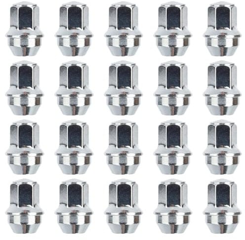 RYBO Set of 20 Alloy Wheel Nuts, M14 x 1.5, 21mm Hex, Compatible With Ford Transit Custom & Tesla Vehicles & More