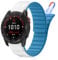 HaruYo QuickFit 26mm Magnetisches Armband für Garmin Fenix 8 51mm/Enduro 3/Fenix 7X Pro Solar/6X/5X, Silikon Uhrenarmband Weiß Blau