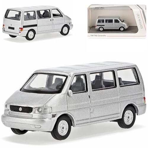 Volkwagen T4 b Caravelle Personen Transporter Silber 1990-2003 H0 1/87 Schuco Modell Auto