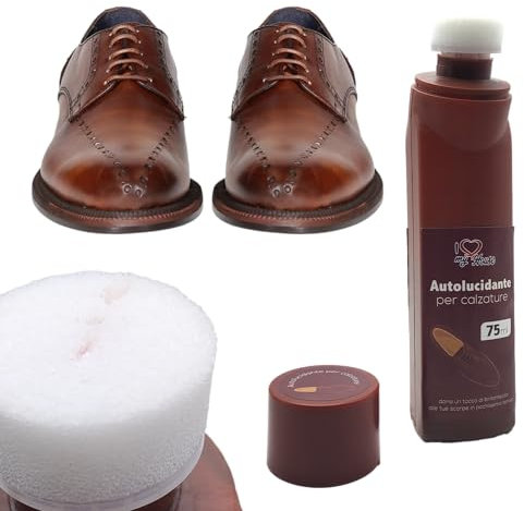 BullTek Sofort-Poliercreme 75 ml, glänzend mit Schwamm, erneuert und belebt die Haut von Schuhen, Taschen und Stiefeln – selbstpolierend, zum Schutz und Glanz des Leders, braun, 75 ml
