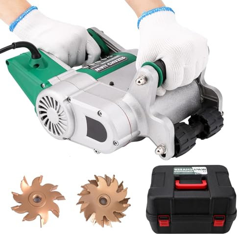 Rainureuse murale 1100 W, profondeur de rainure réglable de 30 mm, lames de 25 mm et 35 mm, coupe-béton et encocheuse Ensemble de machine de découpe de rainures for murs et sols