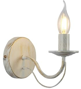TEKLED myHome White Rice Metal Wall Light | E14 Fitting | for Bedrooms Living Rooms Hallways Foyers Cafes Restaurants | (Bulb not Included)