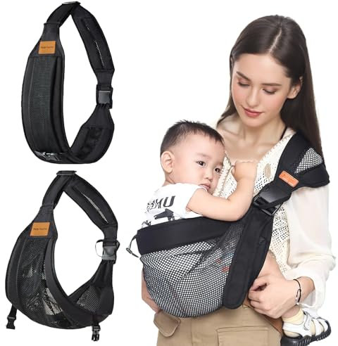 Shyllin Baby Tragetuch, Tragetuch Atmungsaktiv, Verstellbare Koala Tragetuch, Sommer Baby-Trage-System wasserfest, Babytrage - Ergonomisch, Multifunktionale Babytrage (Mesh cushions)