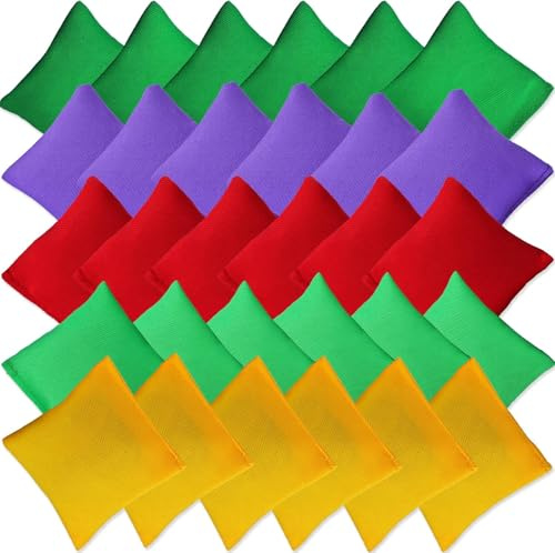 Tczecoo 30 Stück Sitzsäcke, Cornhole Säckchen, Bean Bags 10x10cm | Nylon-Sitzsäcke, Sitzsack-Wurfspiel, Beanbags Kinder Werfen Spiel Für Spaß Sport Party Spiel Familienspiele Karneval
