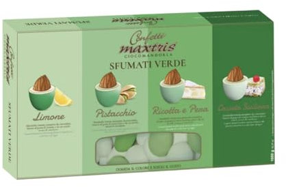 Doni Bomboniere Confezione 1Kg Confetti Sfumati Verde con Mandorla Ricoperta di Gusti e Colori Assortiti per Matrimonio Compleanno 18 Anni Anniversario Laurea Segnaposto Confettate Made in Italy