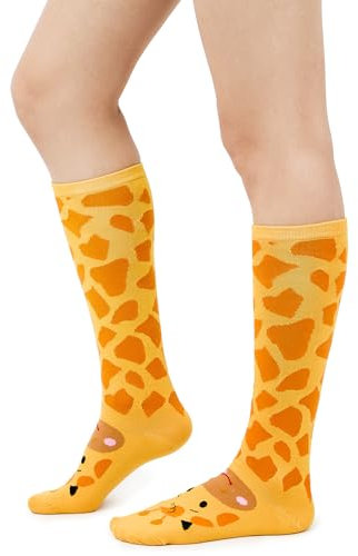 Kniehohe Socken für Damen, für Teenager, Mädchen, Cosplay, 1 Stück, Einheitsgröße, Giraffe, Einheitsgröße