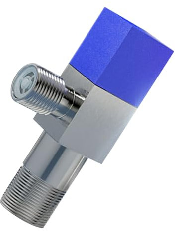 1/2 Eckabsperrventil aus Metall für Kaltwasser, Blau