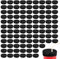 Tinoaly 100pcs Drink Covers Anti Spike, Washable Polyester Drink Spiking Prevention Scrunchie with Straw Hole Black Bottle Cap Protector Accessories Fits Most Cups for Women Girls
