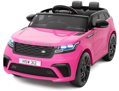 Garvee 12V Voiture Electrique Enfànt, Land Rover Licenciée avec Télécommande, Musique & MP3, Véhicule Électrique pour Enfants 3 an+(Rose)