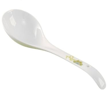 ALMLNLL Cuchara sopera de cerámica Blanca, Cuchara sopera pequeña, Cuchara Japonesa for arroz, Cuchara sopera de Porcelana Suave, Cuchara China for Revolver, 1 Pieza, Cuchara for Cena(L)