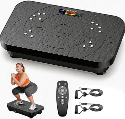 PBYRD Vibration Plate Exercise Machine -Full Body Shaker with Auto Mode, Acupressure Massage & Silicone Pedal, for Lymphatic Drainage, Weight Loss & Fat Burning, Home Fitness Equipment for Woman & Men