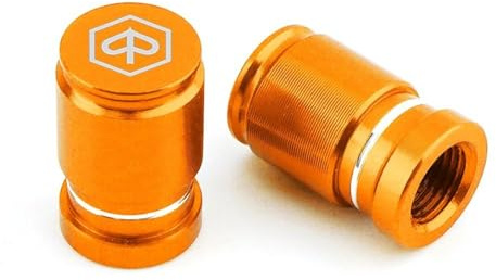 YIJIEBAO Passend for Piaggio Vespa MP3 Zip Fly PX X8 X9 Sprint Primavera GTS Roller Motorrad CNC-Zubehör Radreifen-Ventilkappenabdeckungen(Orange)