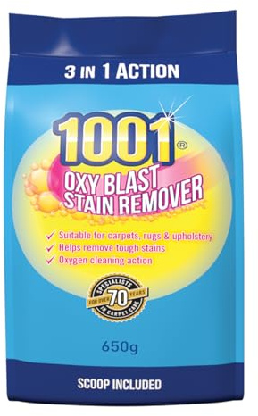 1001 • Oxyblast 3-in-1 Carpet Stain Remover Powder • Scoop Included | Oxyblast 3-in-1 Carpet Stain Remover Powder • Oxygen Cleaning Formula • Removes Tough Carpet, Rug & Upholstery Stains