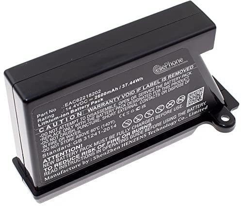 Akku Li-Ion kompatibel mit LG HomBot VR34406LV VR34408LV VR5902LVM (Ersatz für EAC62218202) - 2600mAh / 14,4V