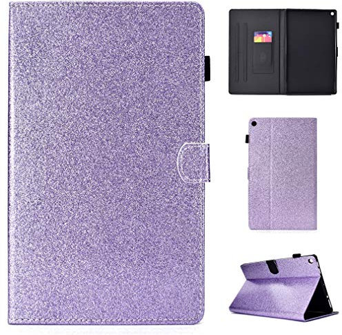 LMFULM® Case for Amazon Fire HD 10 2015/2017 (10,1 Inch) PU Magnetic Cover Shining Case Sleep/Wake Function Stent Holster Leather Case Flip Cover for Amazon Fire HD 10 Purple