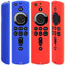 Silikon-Schutzhülle für Fire TV Stick 4K/Fire TV (3. Gen), kompatibel mit Alexa Voice Fernbedienung (Rot und Blau), 2 Stück
